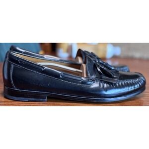 Cole Haan Men's Black Leather Kiltie Tassel Loafers Dress Shoes 13D C02691